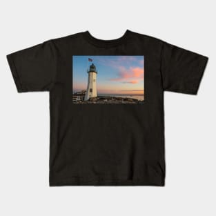 Scituate Lighthouse Scituate Massachusetts South Shore at Sunrise Kids T-Shirt